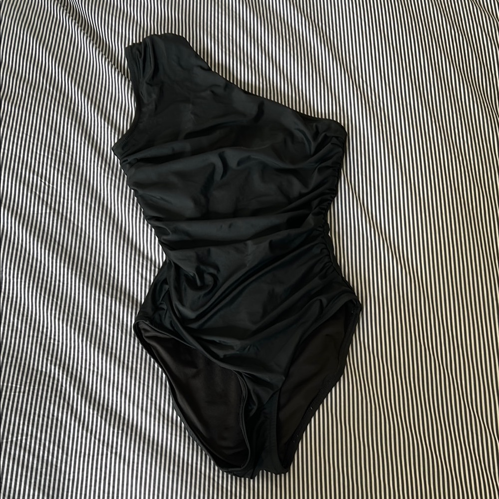J.Crew Black One Shoulder Swimsuit